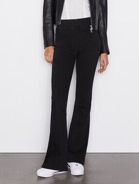 Frame Women's Black The Jet Set Flare Denim Pull On Jeans Frame Size 1 (25-29)